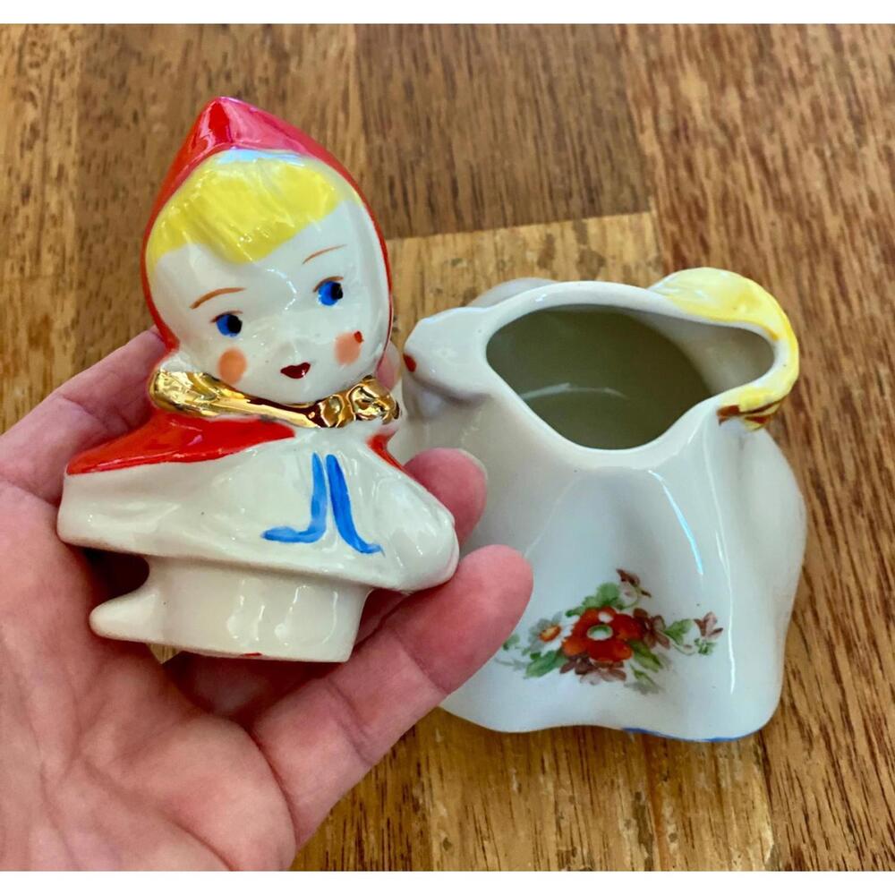 Vintage Hull Little Red Riding Hood Mustard / Jam Jar 5 1/4" Tall Excellent